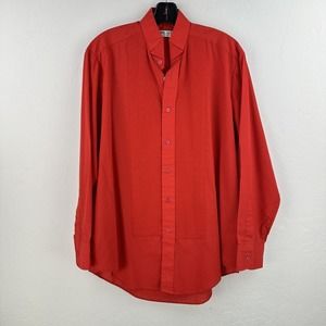 Neil Allyn Tuxedo Shirt Red Button Front‎ Pleated Men's M 32/33
